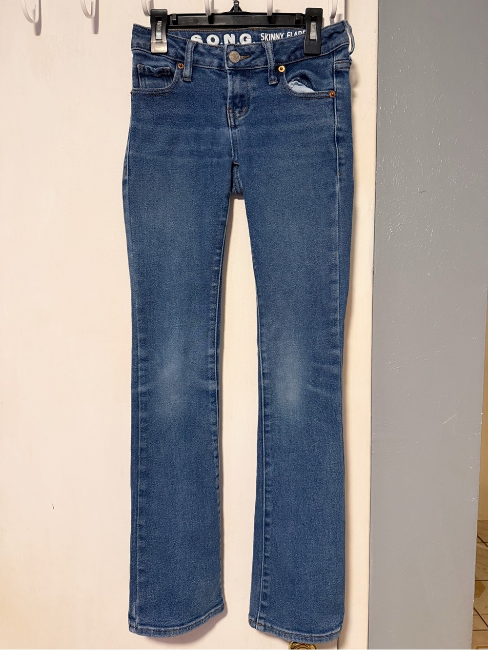 Low Rise Skinny Flare Blue Jeans